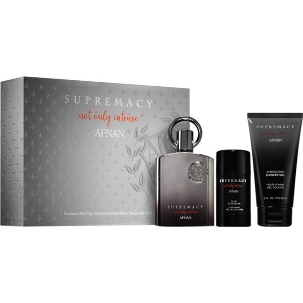Supremacy Not Only Intense Afnan para Hombres eau de parfum 100ml vaporizador + gel de baño 100ml + desodorante stick 75ml