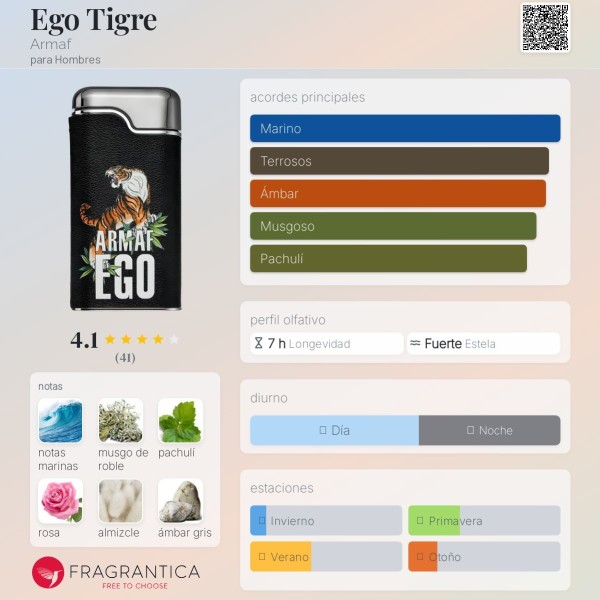 Armaf ego tigre perfume para hombres 100ml vaporizador
