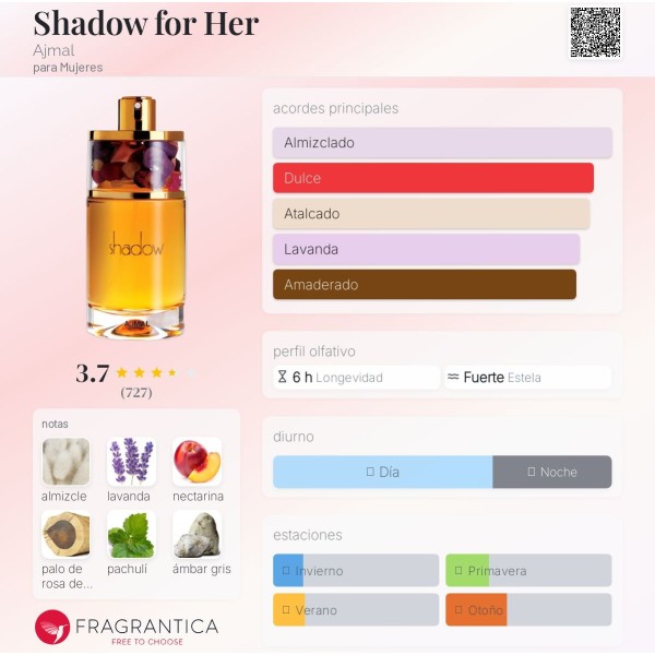 Ajmal shadow gold para mujeres eau de parfum 75ml vaporizador