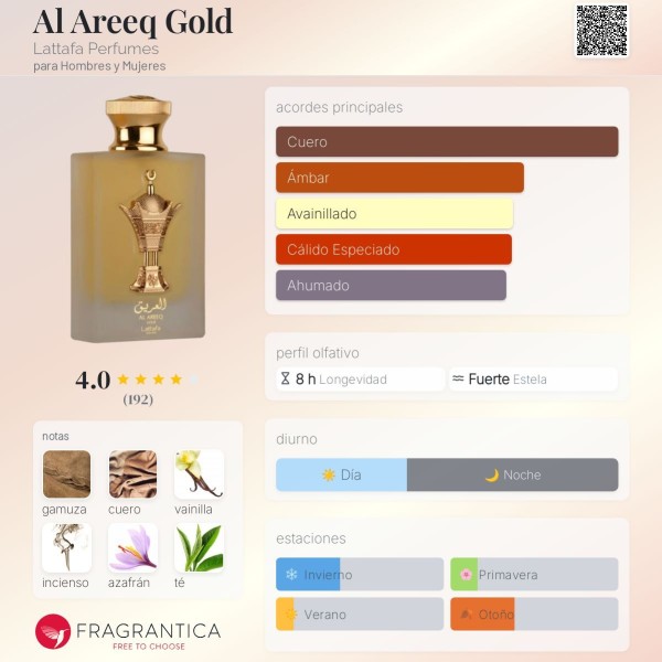 Al Areeq Gold Lattafa Perfumes para Hombres y Mujeres eau de parfum 100ml