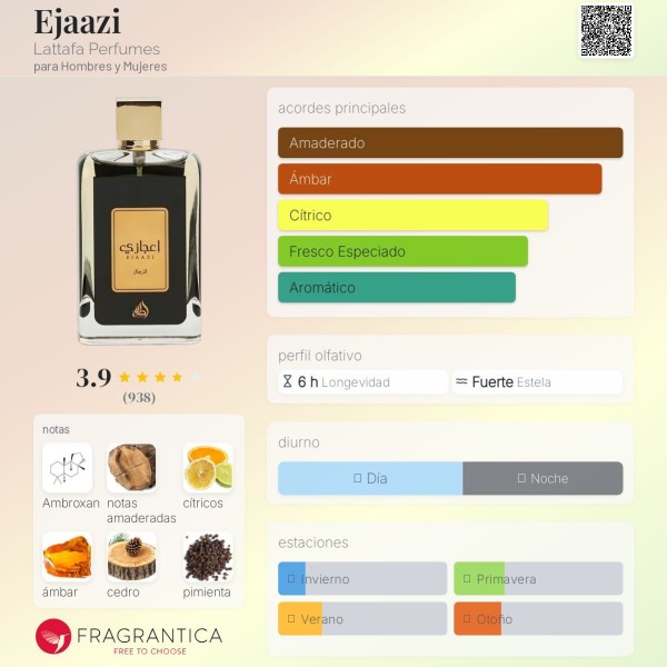 Lattafa ejaazi eau de parfum 100ml vaporizador