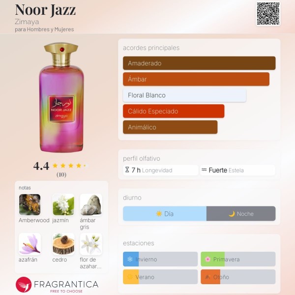 Noor Jazz Zimaya para Hombres y Mujeres jazz eau de parfum 100ml