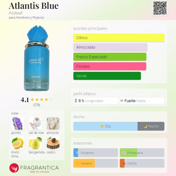 Atlantis Blue Asdaaf para Hombres y Mujeres eau de parfum 100ml