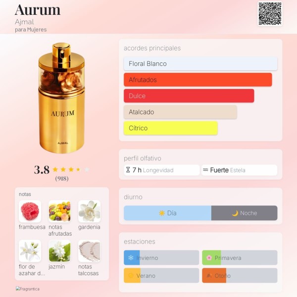 Aurum Ajmal para Mujeres eau de parfum 75ml vaporizador