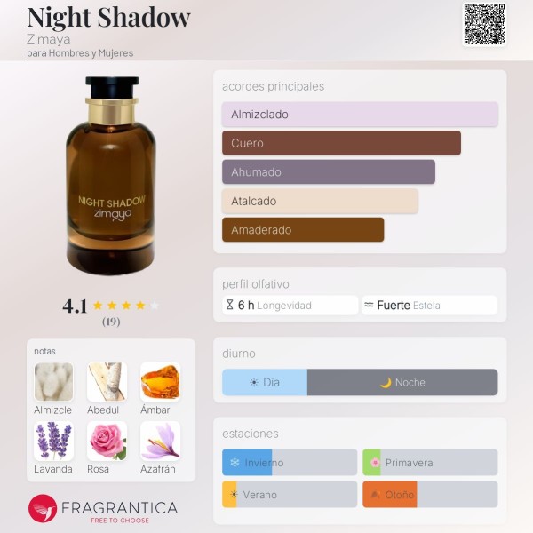 Night Shadow Zimaya para Hombres y Mujeres eau de parfum 100ml