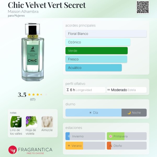 Chic Velvet Vert Secret Maison Alhambra para Mujeres eau de parfum 100ml vaporizador